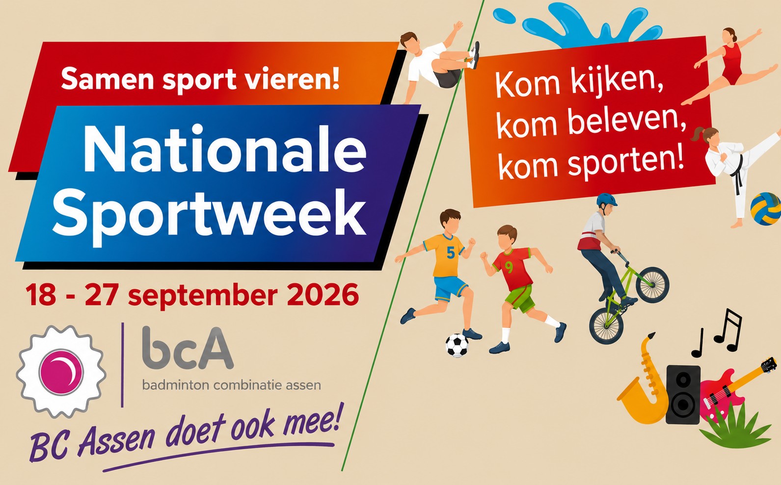 Nationale Sportweek 2026, bcA doet weer mee!